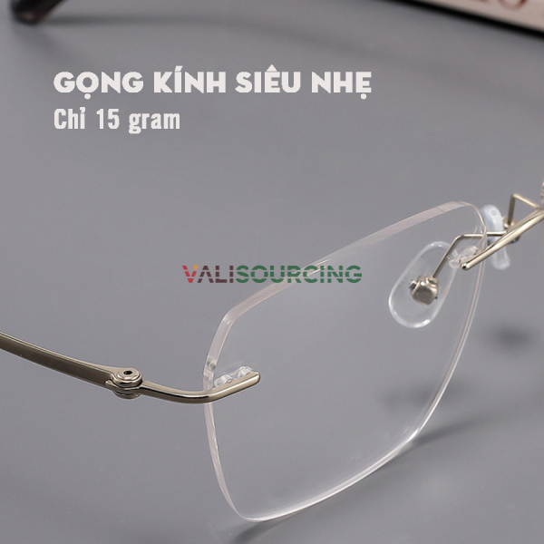 Kavi A28 Pure Titanium Rimless Glasses - Gold, Silver Drilled Frame Glasses Anti-Blue Light Anti-Fog Absolutely Shatterproof