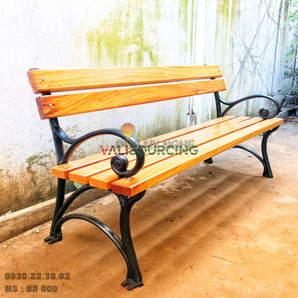 1.6m Premium Cast Iron Park Bench | Weatherproof Wood-Plastic Composite from Vietnam