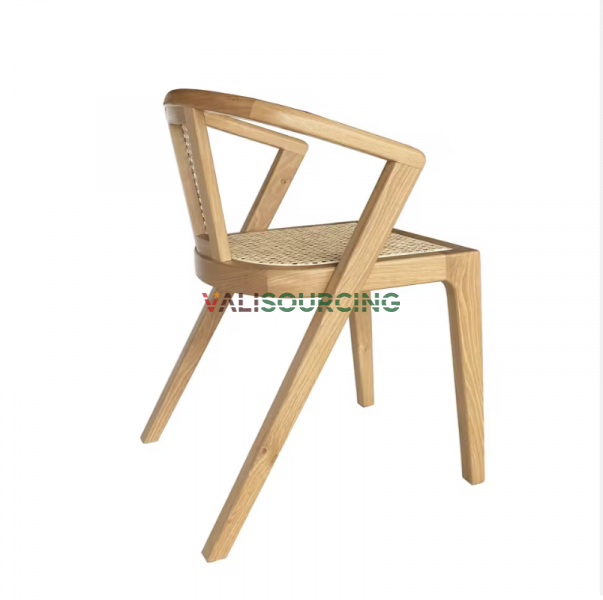 Durable Bent Wood Dining Chair with Rattan Backrest – Low MOQ, Factory-Direct from Vietnam
