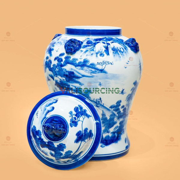 Blue and White Yeast Wine Jar 35L