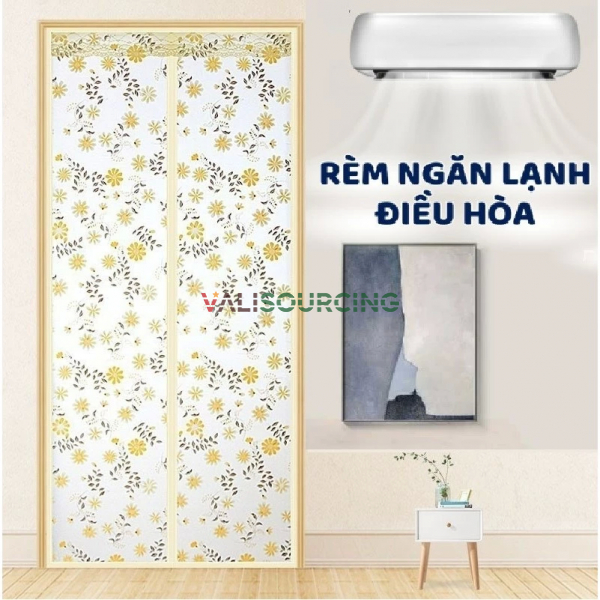 Magnetic Air Conditioning Cold Blocking Curtain Self-adhesive No Drilling Room Insulation Curtain, Windproof, Waterproof
