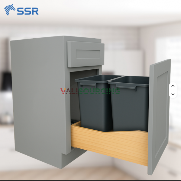 Modern Eco-Friendly Wooden Modular Waste Bin Base Cabinet by SSR VINA