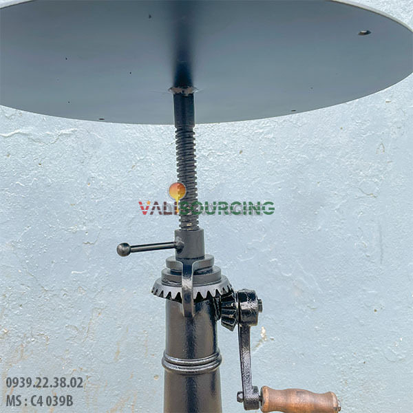 Industrial Crank Adjustable Cafe Table Base | Cast Aluminum from Vietnam