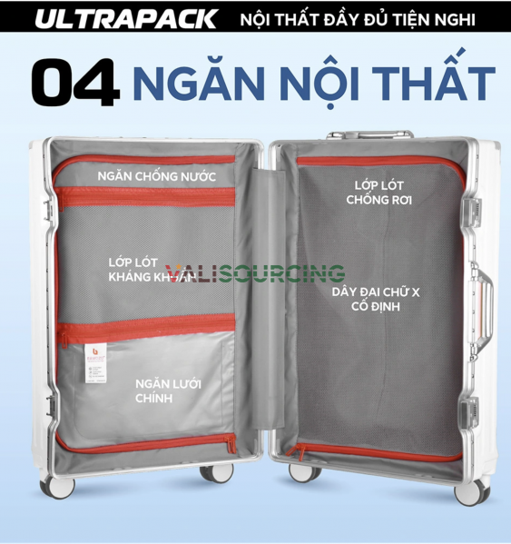 Bamozo ULTRAPACK Aluminum Frame Suitcase from Vietnam
