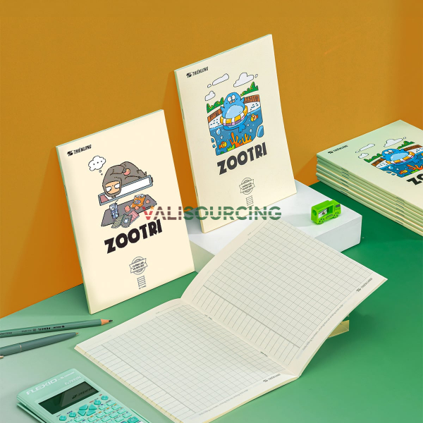 Anti-glare student notebook, 96 pages, 4-line ruled, 2mm thickness, 70gsm, Thien Long NB-146 - Random design from Vietnam