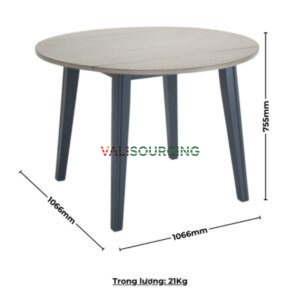 Bộ Bàn Ăn Tròn Gấp Gọn 2 Bên từ Việt Nam