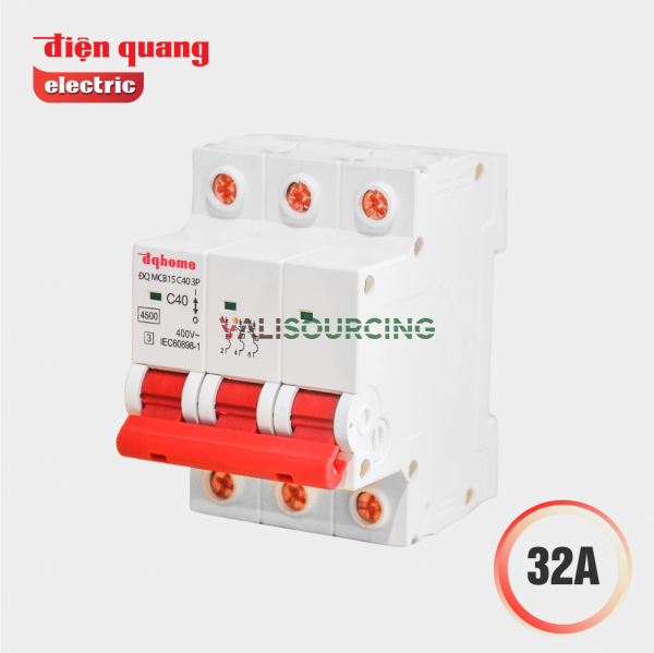 Dien Quang MCB 3-pole 4.5KA automatic circuit breaker from Vietnam
