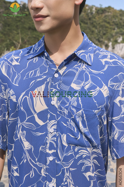 Men\'s short-sleeved linen shirt from Vietnam