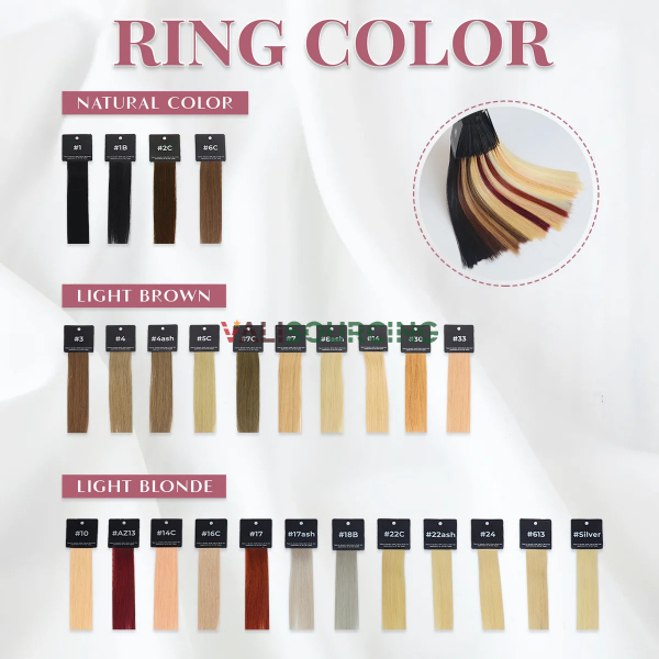 Tóc nối màu nâu nhạt | 100% tóc người Việt Nam từ Việt Nam