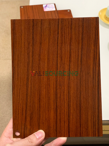 Fire-resistant steel door with wood grain finish. from Vietnam