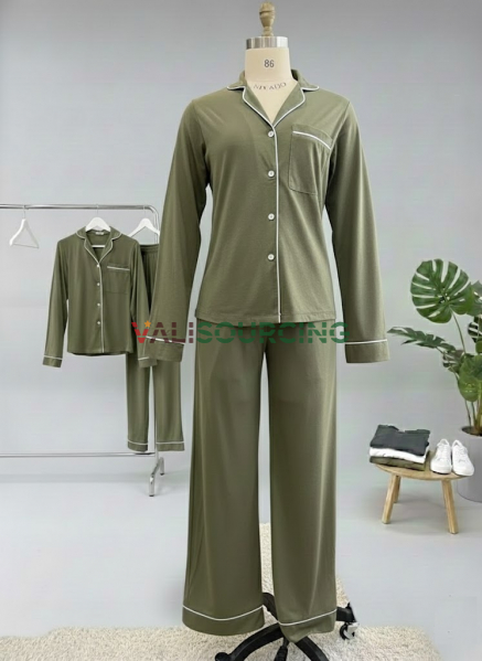 Women\'s Long-Sleeve Pajama Set - Made of High-Quality, Soft and Cool Modal Cotton Fabric from Vietnam