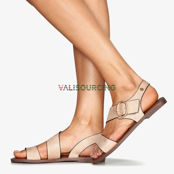 XTI Beige Microfiber Ladies Sandals