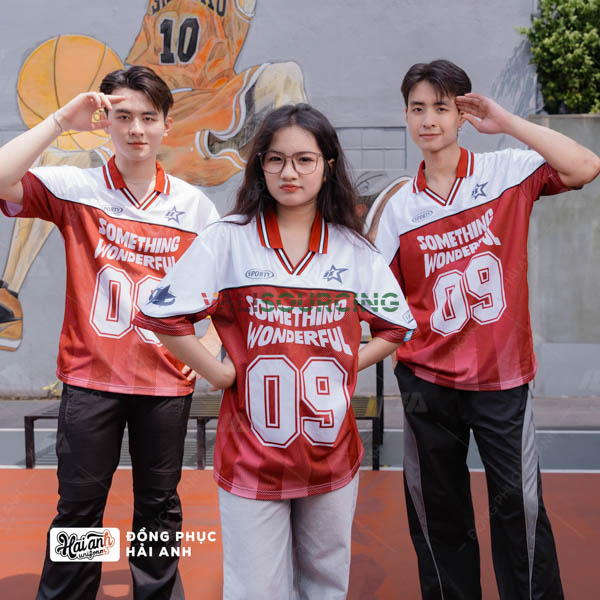 Classmate Oversize Polo Uniform Shirt Burgundy Color