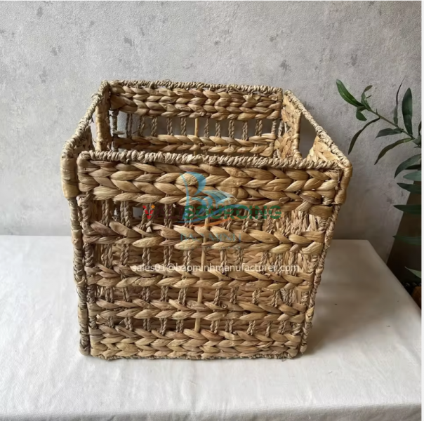 Factory-Direct Water Hyacinth Cube Baskets