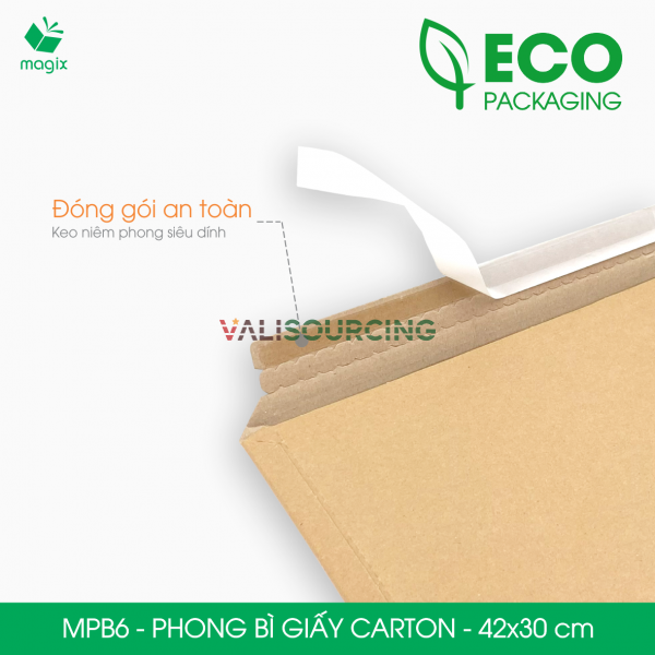 MPB6 Cardboard Envelope 42x30 cm | Sturdy 3-Layer E-Flute from Vietnam