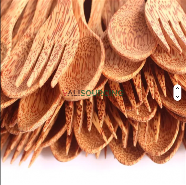 Coconut Wood Knife, Spoon and Fork Set